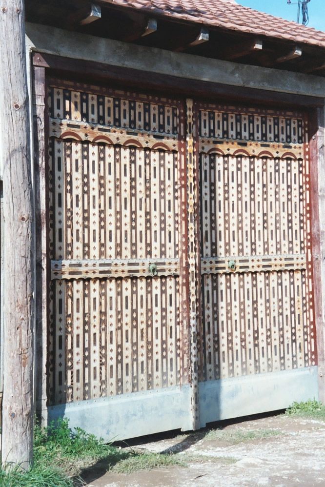 The gate ornamentation is traditional.