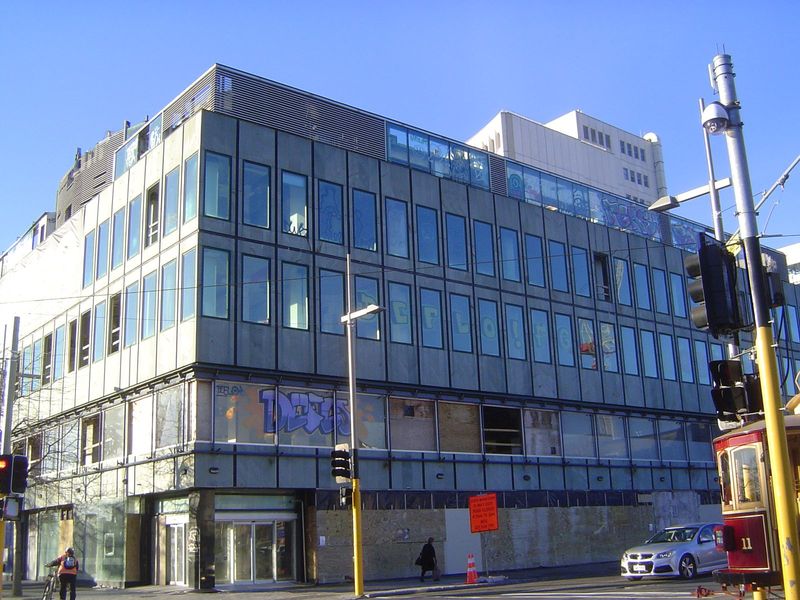 New buildings, like this BNZ building, weren't always spared, but demolition was halted in 2012 because of asbestos. Nibblers wouldn't be sa