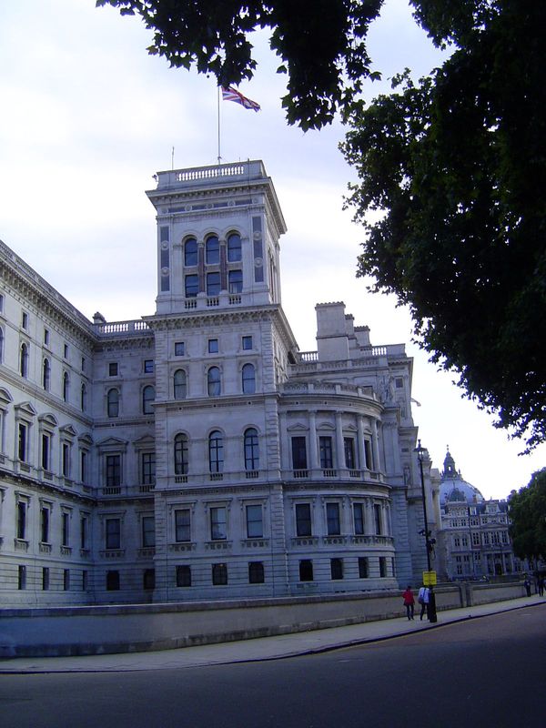 We've come to the other side of Horse Guards Parade and to the home of the Foreign and Commonwealth Office. This massive building was design
