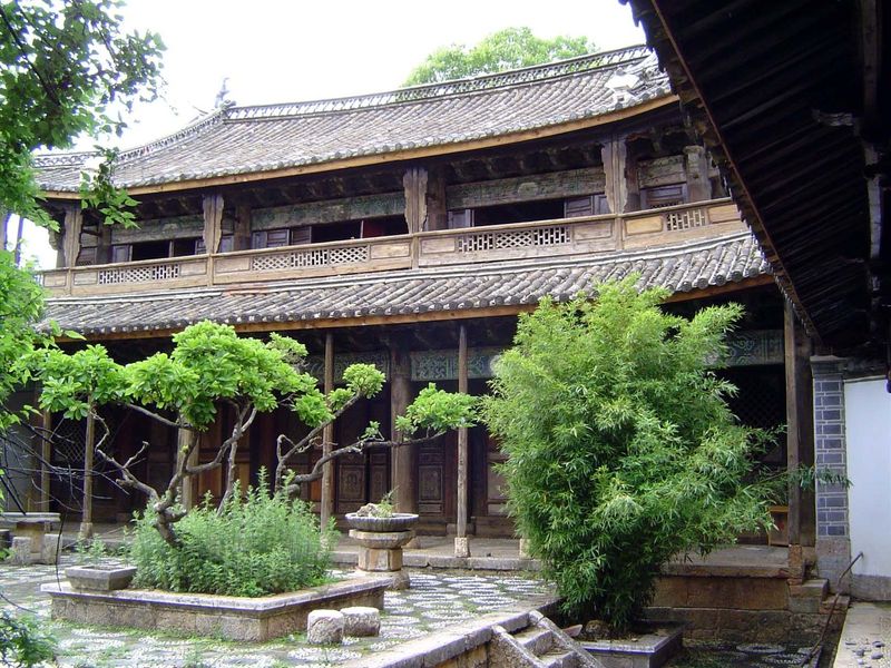 There are some very elegant buildings in Baisha, such as this one near the village school.\  It hints\ at the village's history: Baisha was\