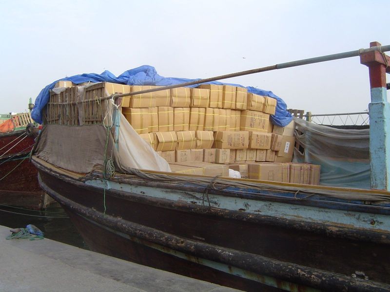 Everything's portaged, stacked, and secured by hand.