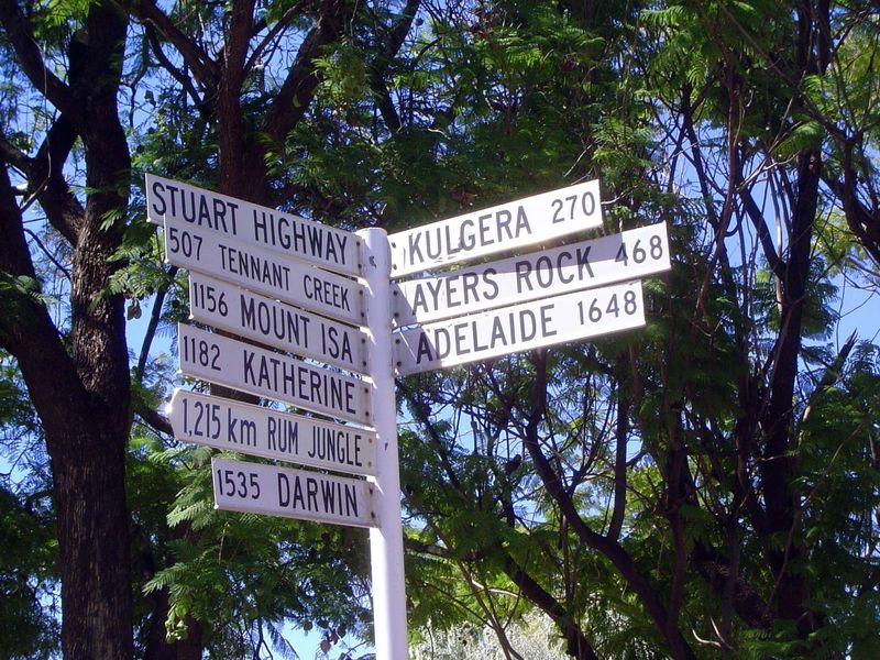 We'll be heading up the Stuart Highway to Tennant Creek, Katherine, and Darwin.