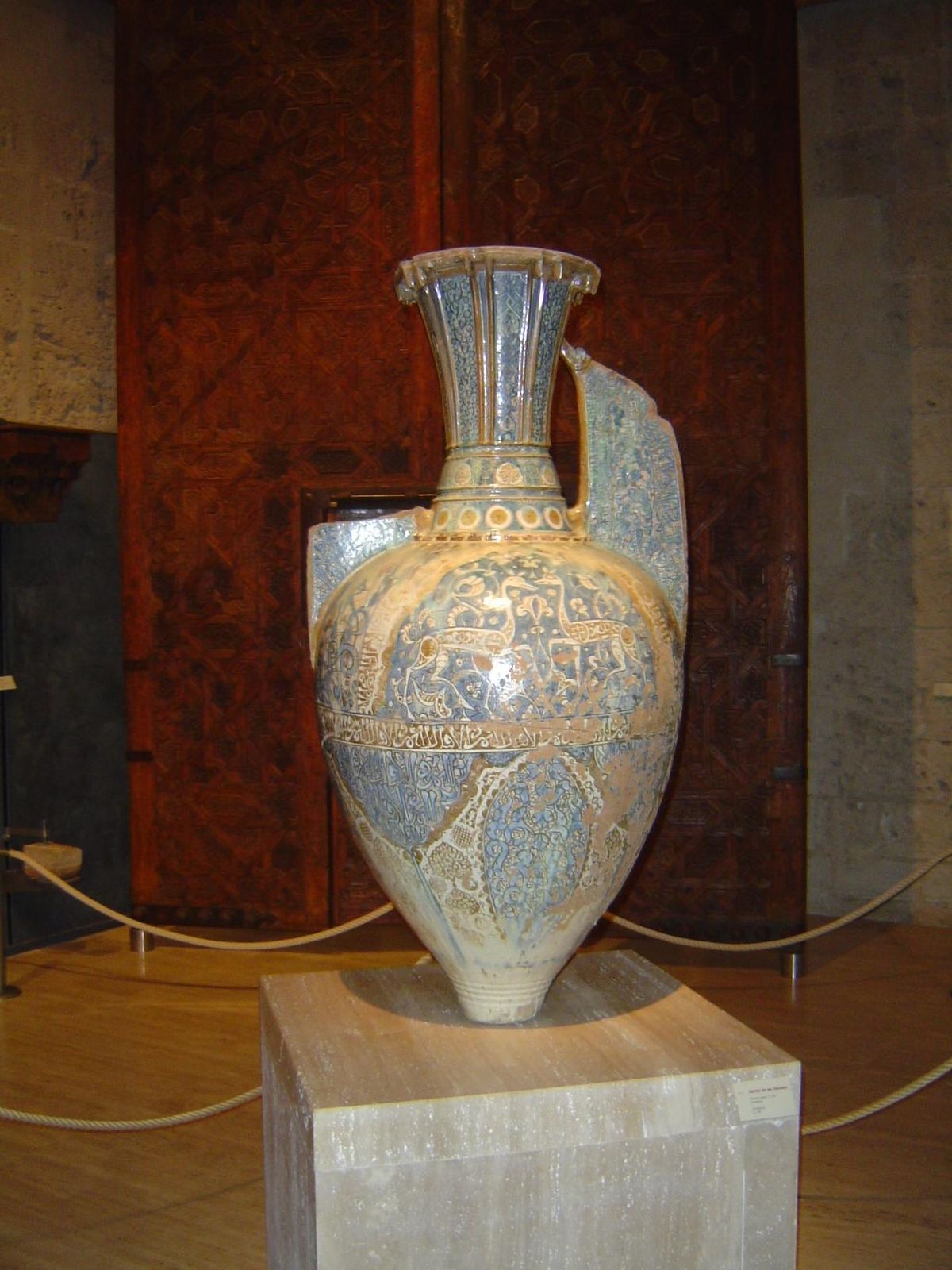 A broken but still beautiful vase, about 53 inches high. Formerly on display in the palace, it's now in the museum in the adjoining palace o