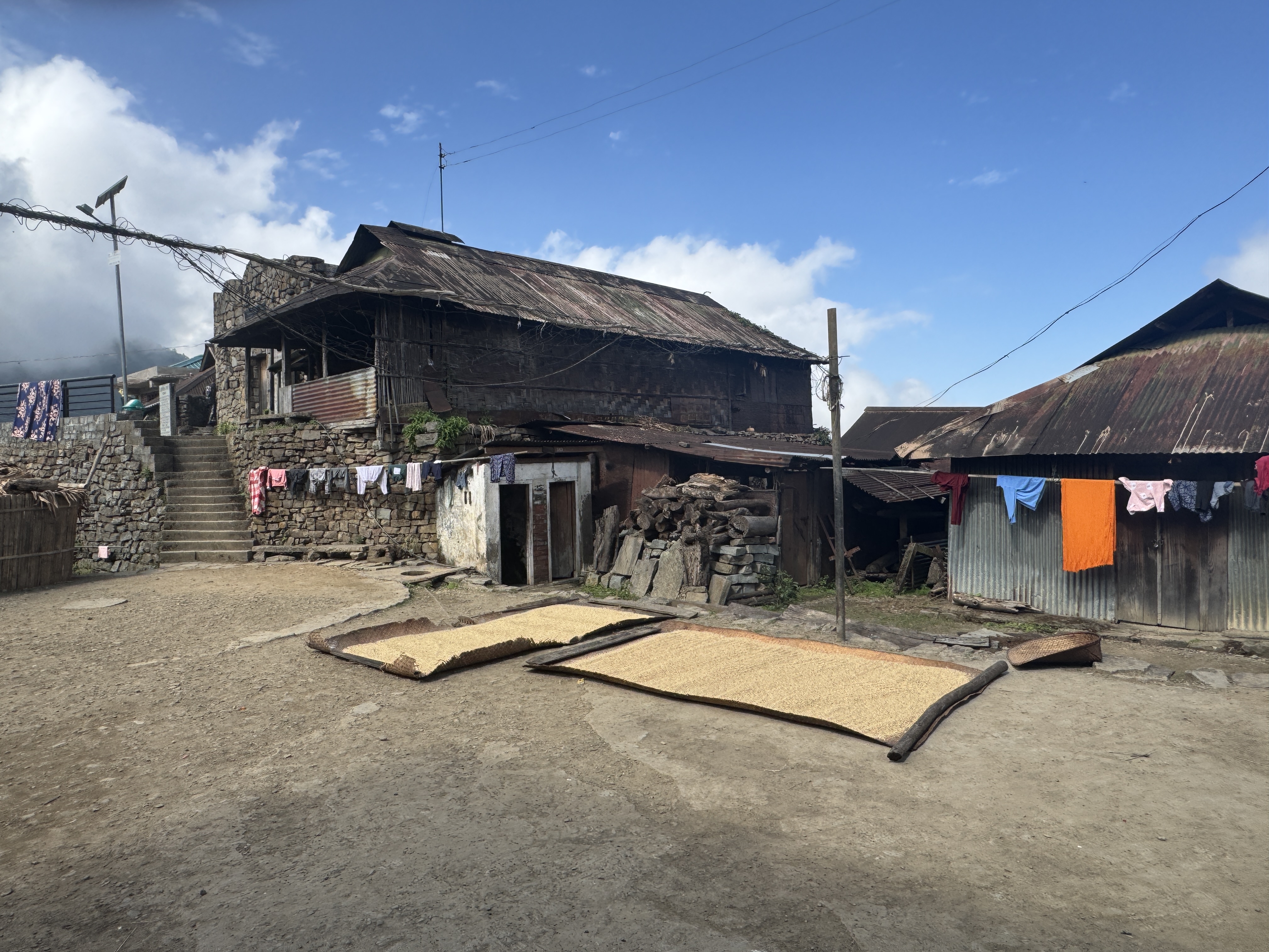 Surviving crafts in Khonoma?  Here's one, paddy drying.
