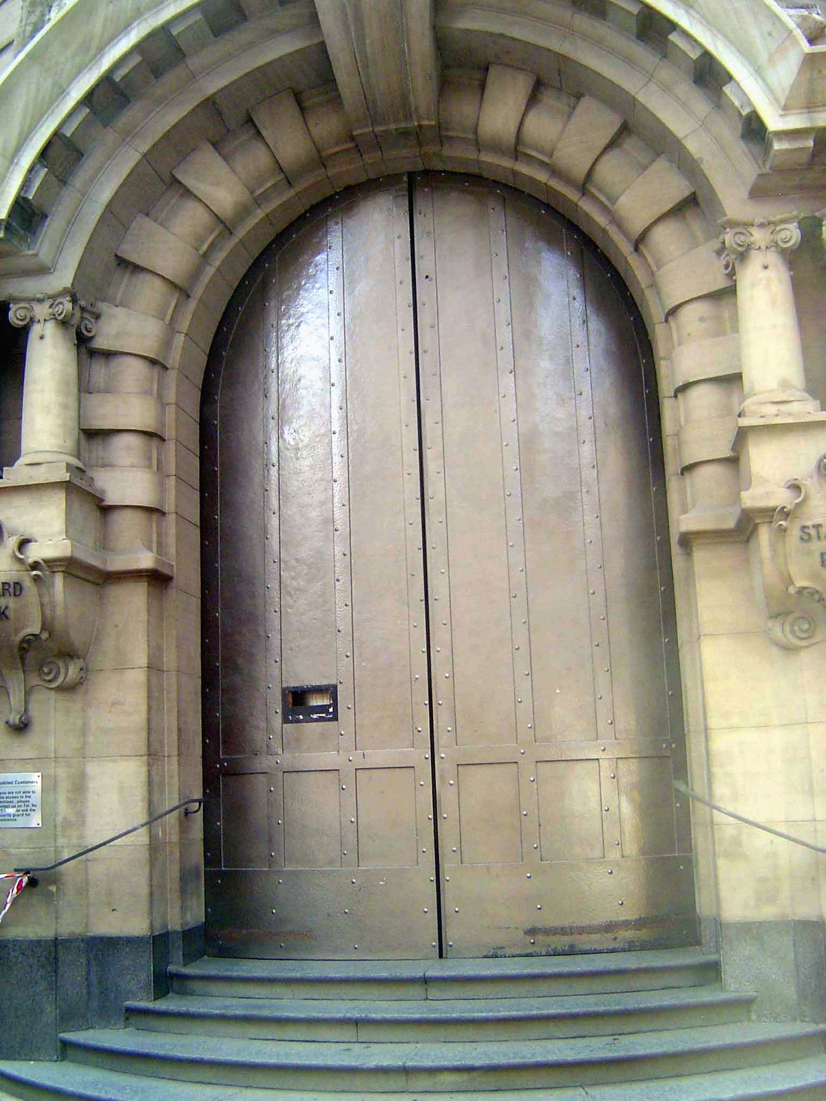The massive doors, suggesting piles of bullion to protect.