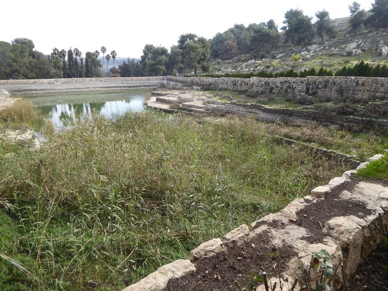 An aqueduct, much of which can be traced today, brought water from here to Bethlehem and then to Jerusalem.