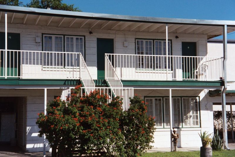 A motel along U.S. 83, the old highway. Most road traffic now comes to Laredo over Interstate 35, which ends here after its long run south f