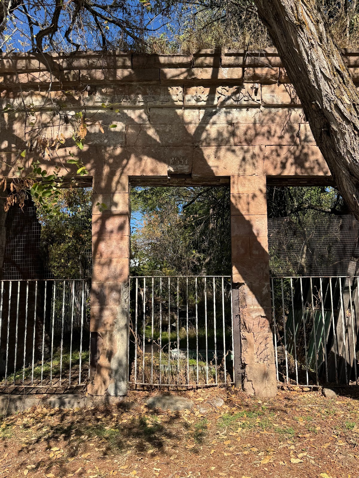 A noble ruin, which you might expect to find somewhere around the Mediterranean.  The stone is rhyolite tuff, locally quarried.