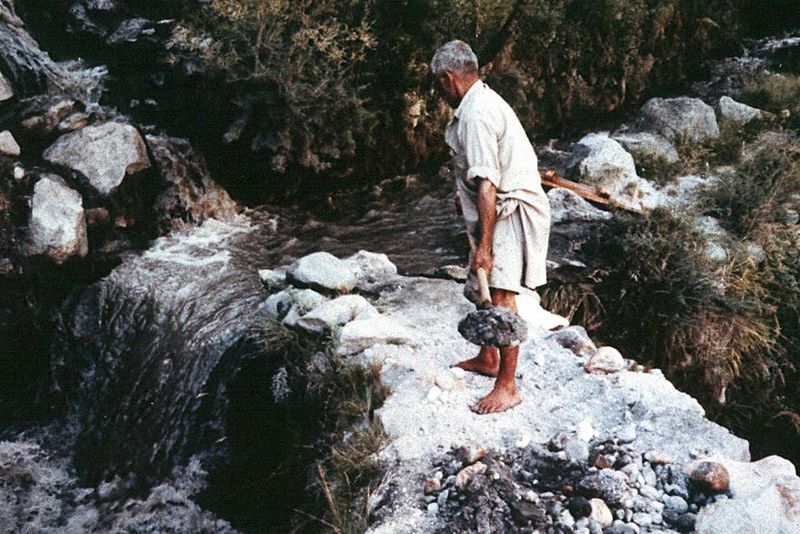 Maintaining an irrigation channel.