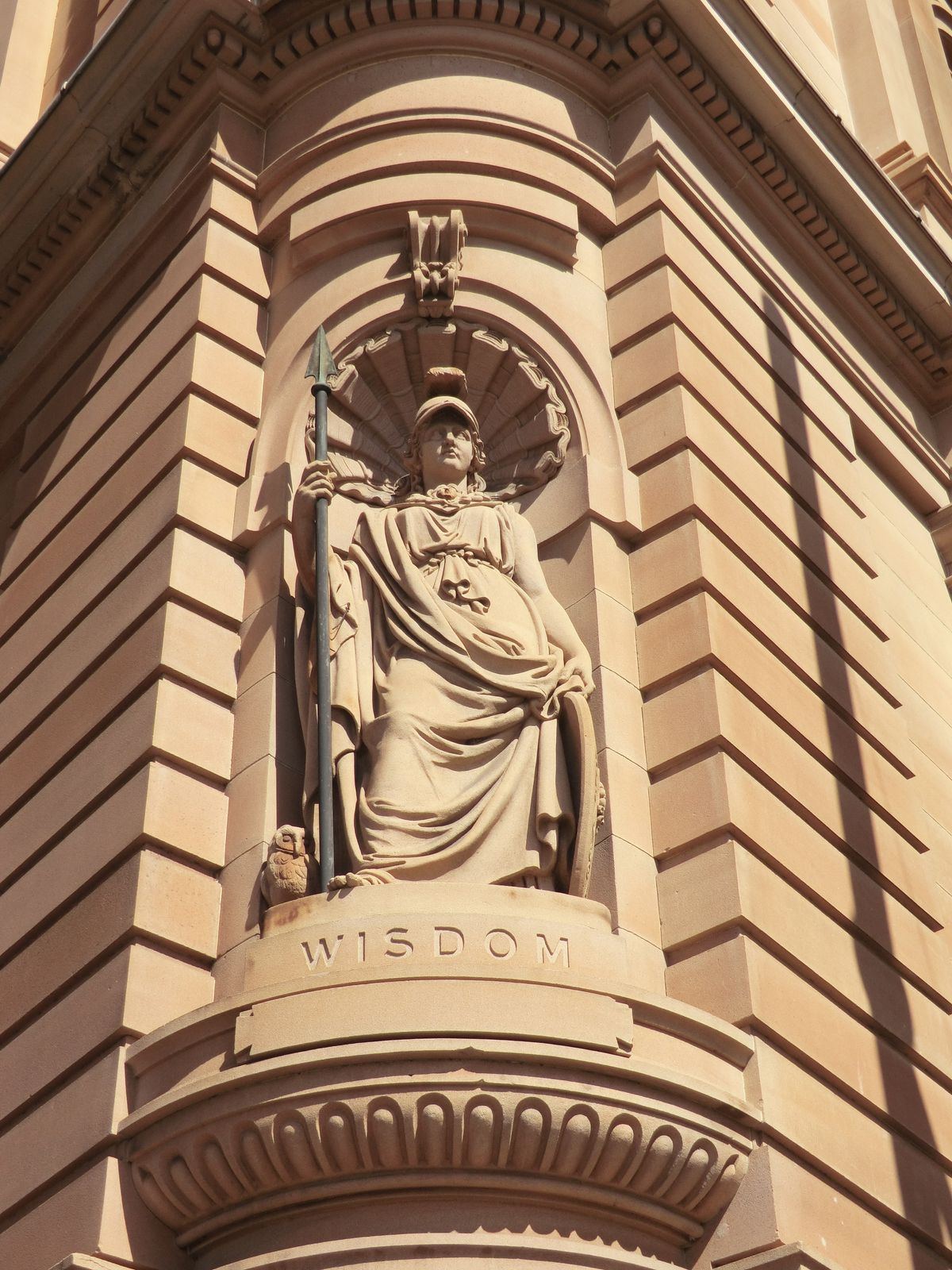 At the corner there's another allegorical figure, thoughtfully labelled for the incorrigibly ignorant. It does make you wonder why she has a