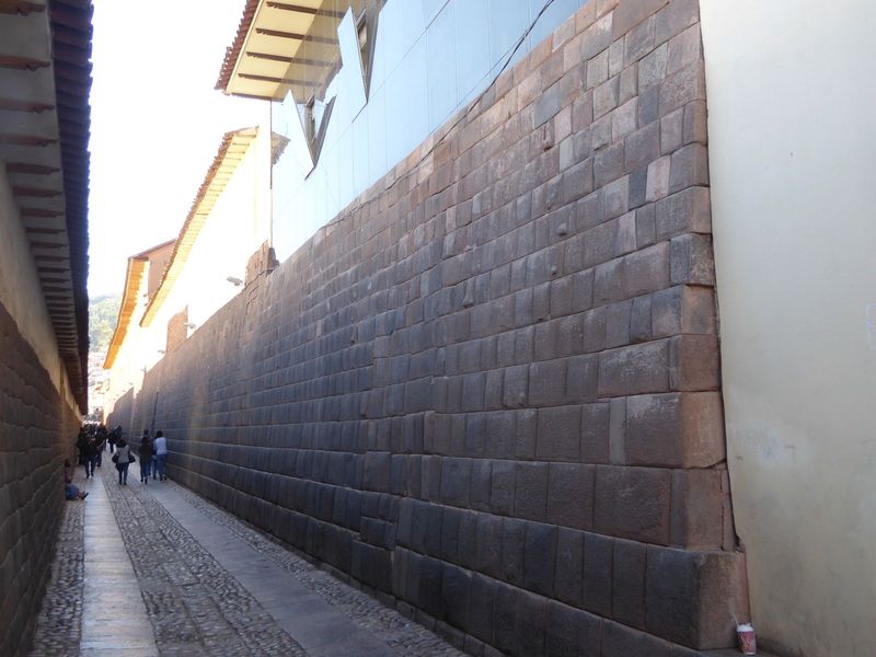 Here, maybe two blocks away, is the longest surviving Inca wall, not as imaginative as Hatun Rumiyoc but impressively neat and of course wit