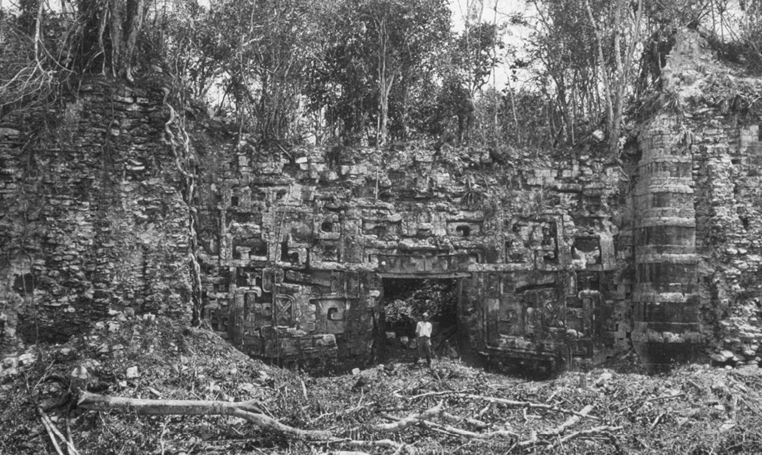 Here's a photo taken during that pioneering expedition of 1933.  Ruppert and Denison: "it is possible that under the debris at the base of t
