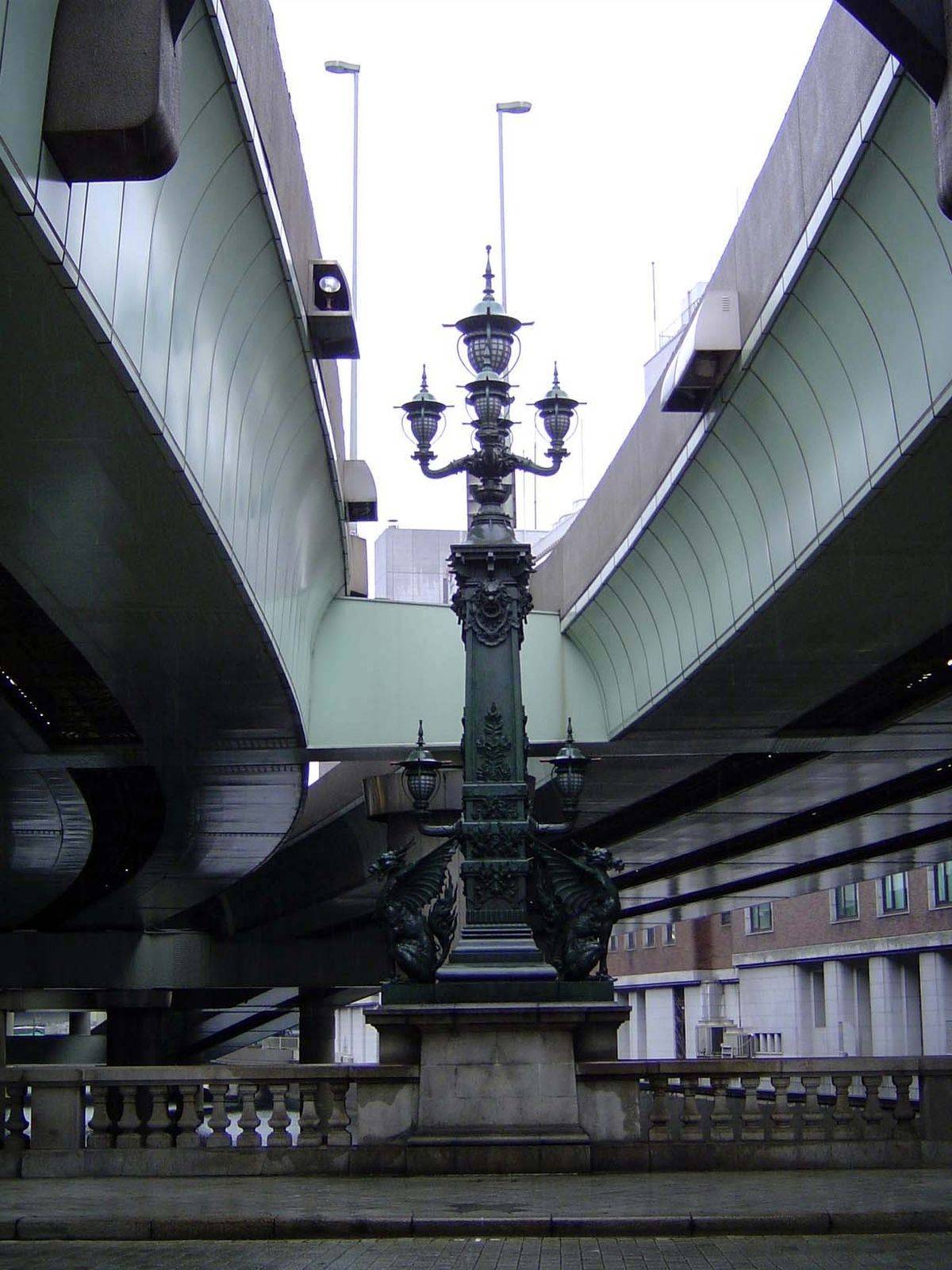 Since 1961, Tokyo has built about 100 miles of radial and ring expressways, including this one shading the bridge. It's the very crowded Shu