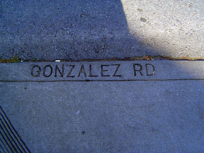 Boys remember things. So this repaired sidewalk comes as an affront. Everyone with half a brain knows that it is and will always be Gonzalez