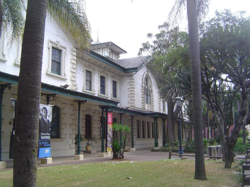 Perhaps the oldest surviving government building is this, the Old Court House, now the Local History Museum. With palms and euphorbias.