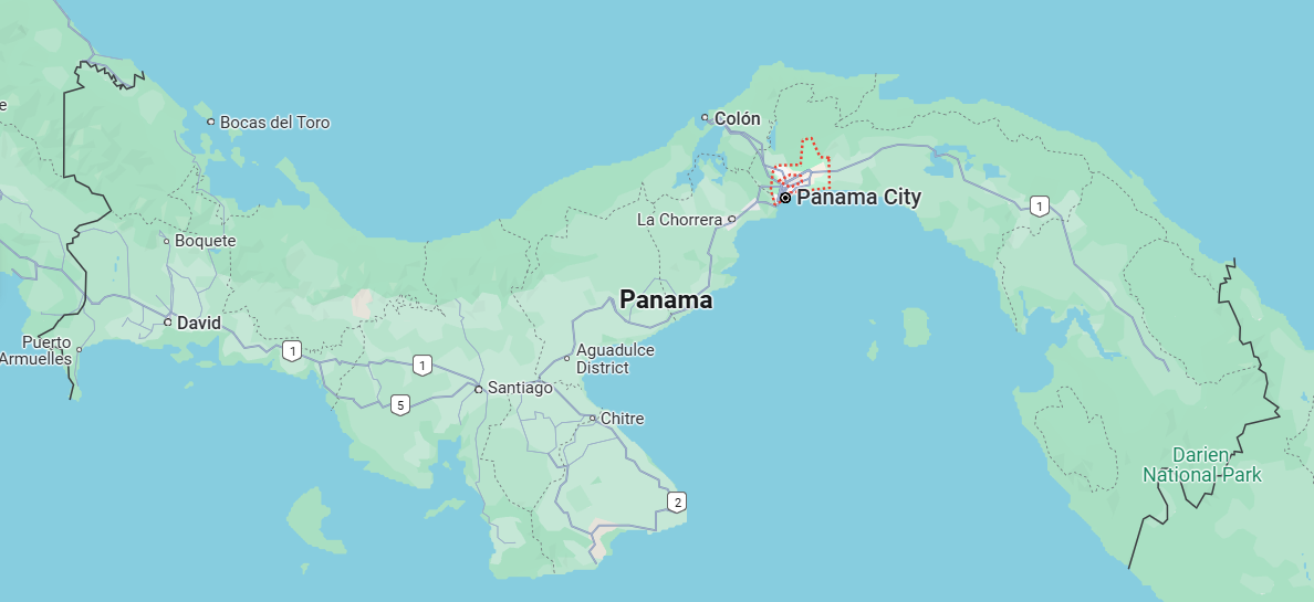 The Atlantic end of the Panama Canal, at Col n, is west of the Pacific end, at Panama City.  What?  That's impossible!  Fortunately, Vasco N