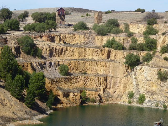 From 1845 to 1867 the mine was an underground operation worked to a depth of about 600 feet. From 1870 to 1877 it was a very early open-pit 