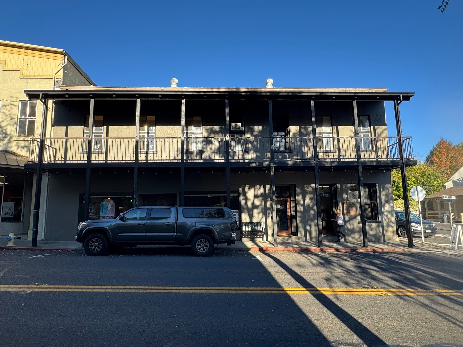 As I saw it, with apartments upstairs and commercial space below.