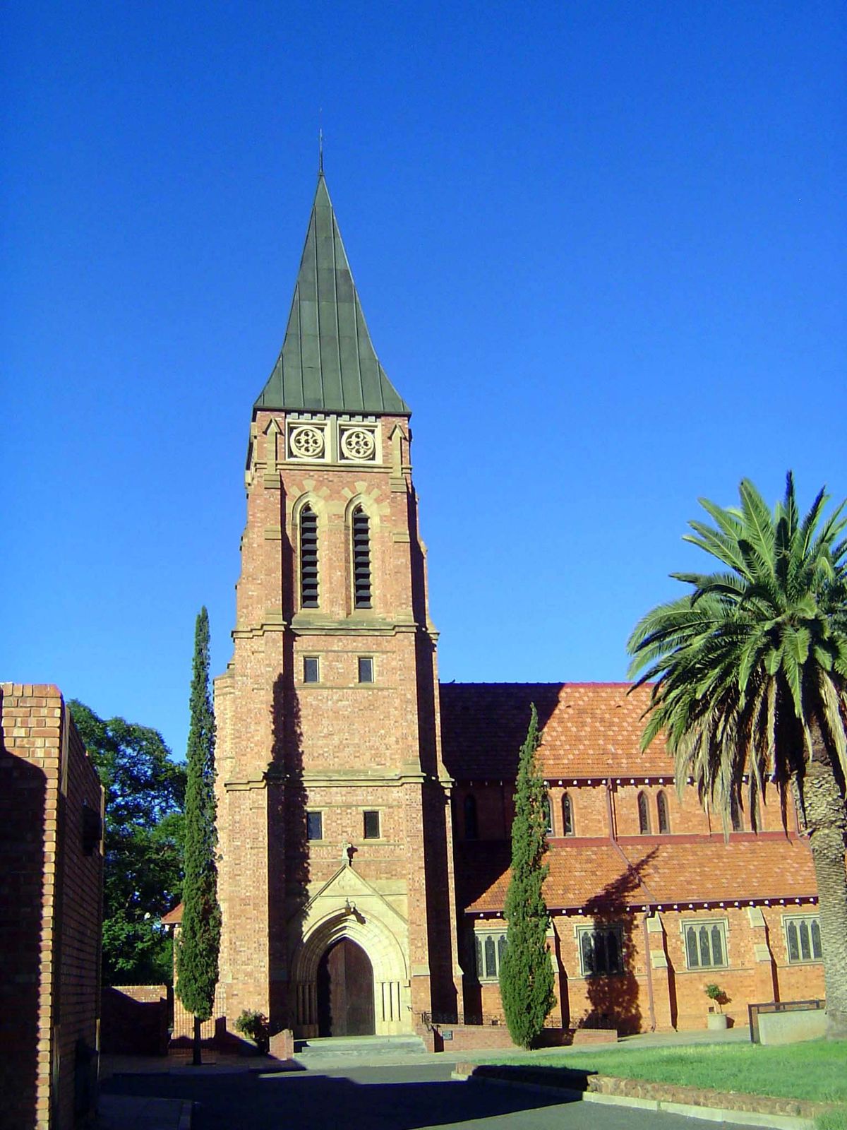 The Anglican Cathedral of St. Cyprian, its nave from 1908 but its tower as late as 1961.