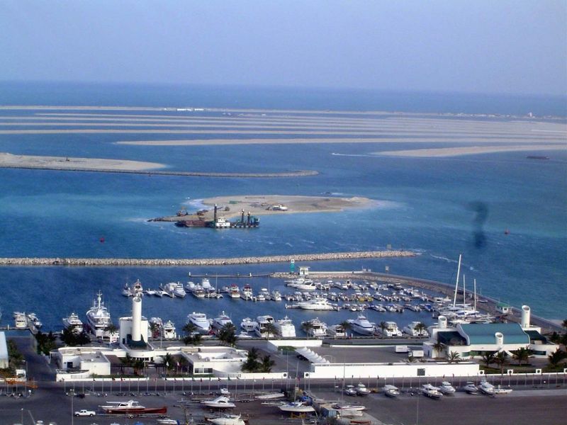 By 2004, when the picture was taken, dredging had created Palm Island, where thousands of yet-to-be-built apartments had already been sold.