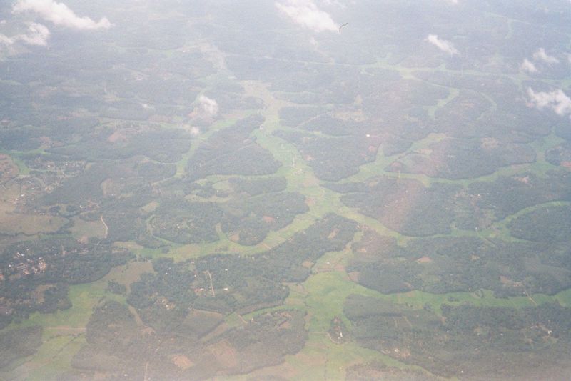 The coastal plain a few miles east of Colombo has a very distinctive land-use pattern, with lowland paddy fields in a dendritic pattern sepa