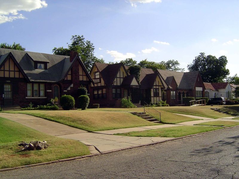 Gatewood Tudor, we might call it: all three of the houses in this lineup—the addresses are 1908, 1912, and 1916 NW 21st—are from 1926 or '27