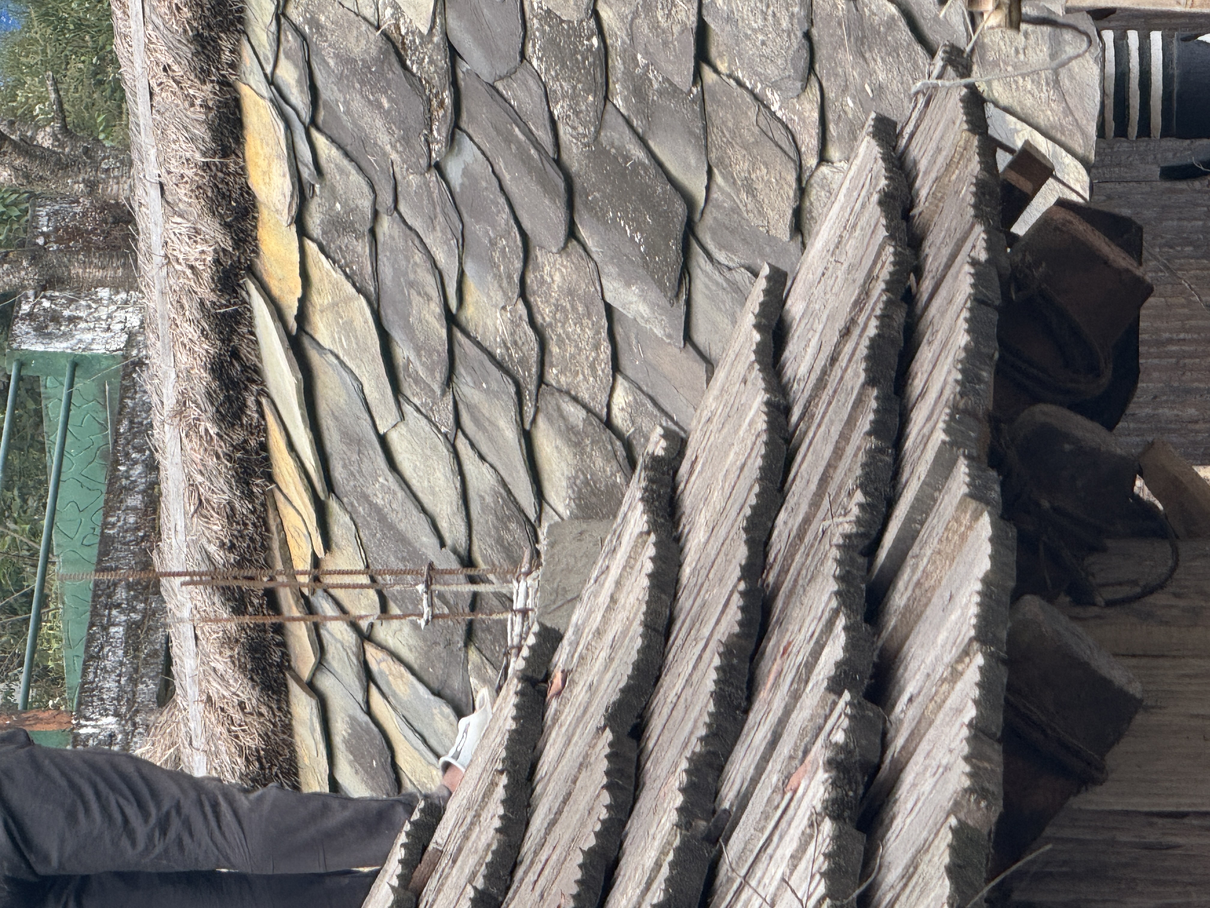 Here's a roof of slate.