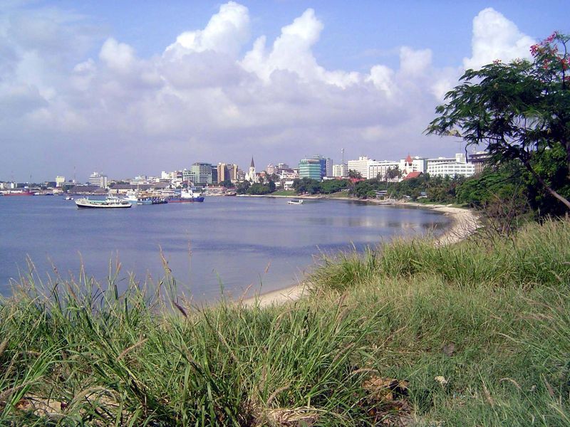 An anchorage was developed approximately where the ships here are at anchor, which is to say between the two churches visible in this pictur