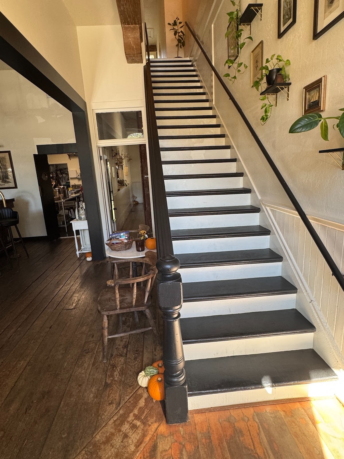 It has another of those staircases from hell.  Maybe we could stage an action movie here.  You know: one where the bad guy shoves somebody d