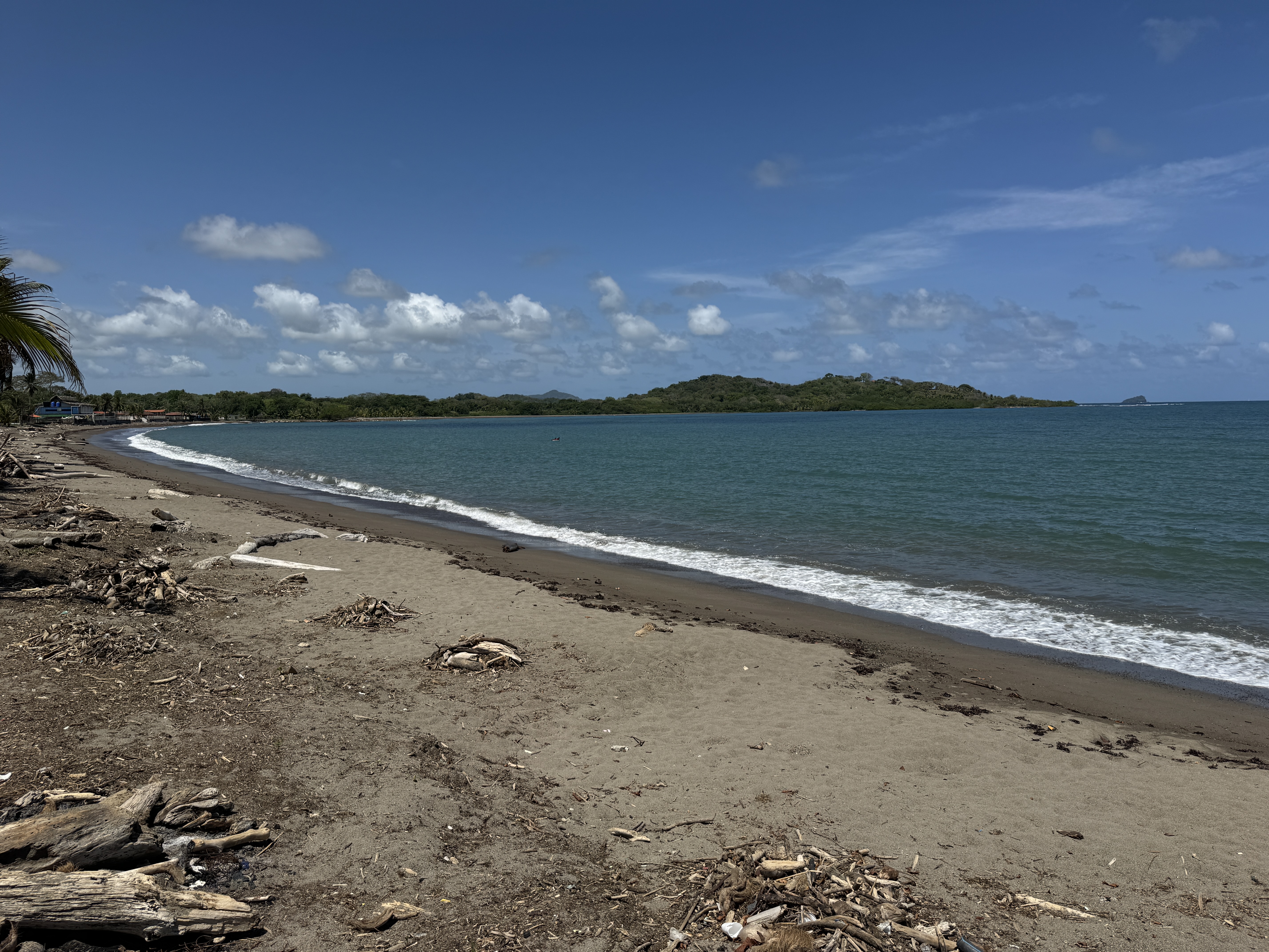 There's a lovely bay, but it offers little protection from pirates or storms.