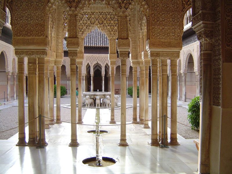 The third and last surviving courtyard, the Court of the Lions.
