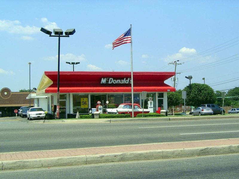 The gazebo seems quaint alongside this McDonalds at 2101 NW 23rd. The restaurant looks about ready for the National Register, but it's actua
