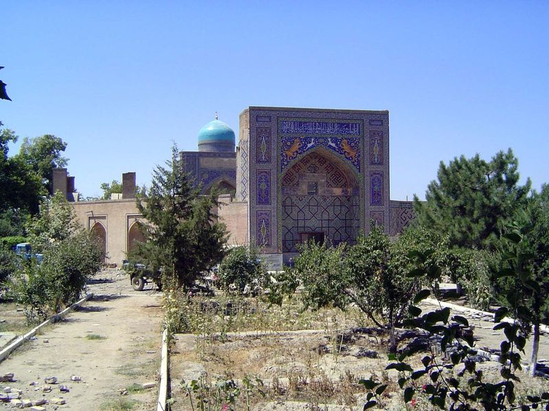 Two miles south of the Registan is the madrasa of Khoja Akrar, a landlord and political leader following Ulug Beg's death. It was built betw