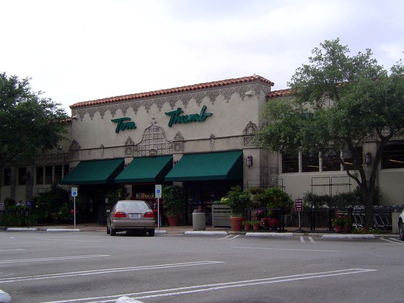 Here's another, operating under the name Tom Thumb, which Safeway acquired in 1999. Paradoxically, the store before then was called Safeway.