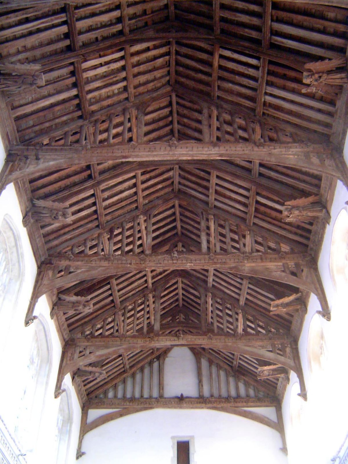 It's the timber roof we're here for, because it's the kind of roof that exposed in the nave at Ely until the 19th Century.