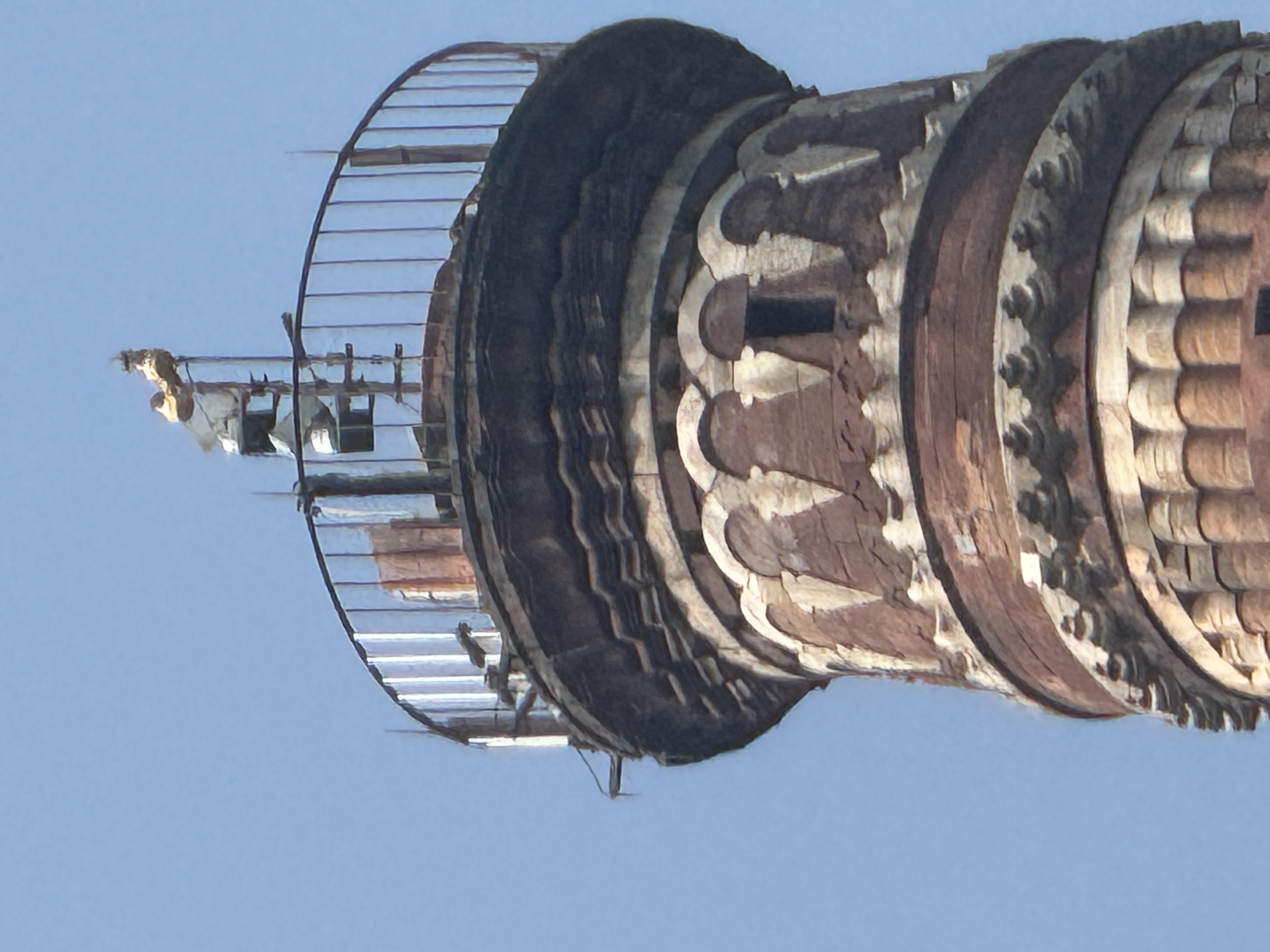 The top of the tower, meanwhile, is given over to instruments, perhaps meteorological.  And, no, you haven't been able to climb to the top 3