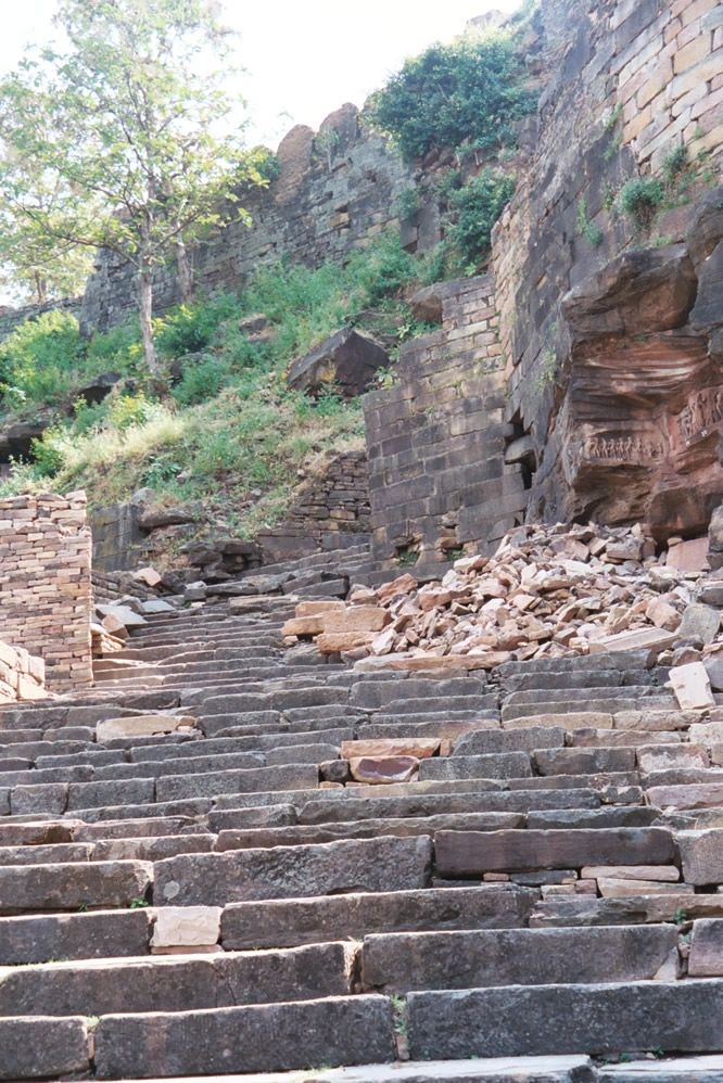 Stairs to the summit wall.