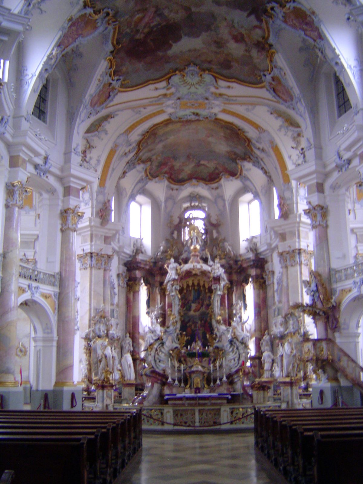 Pevsner writes: "There were heretics and there were skeptics. To restore the first to the fold, to convince the others, religious architectu