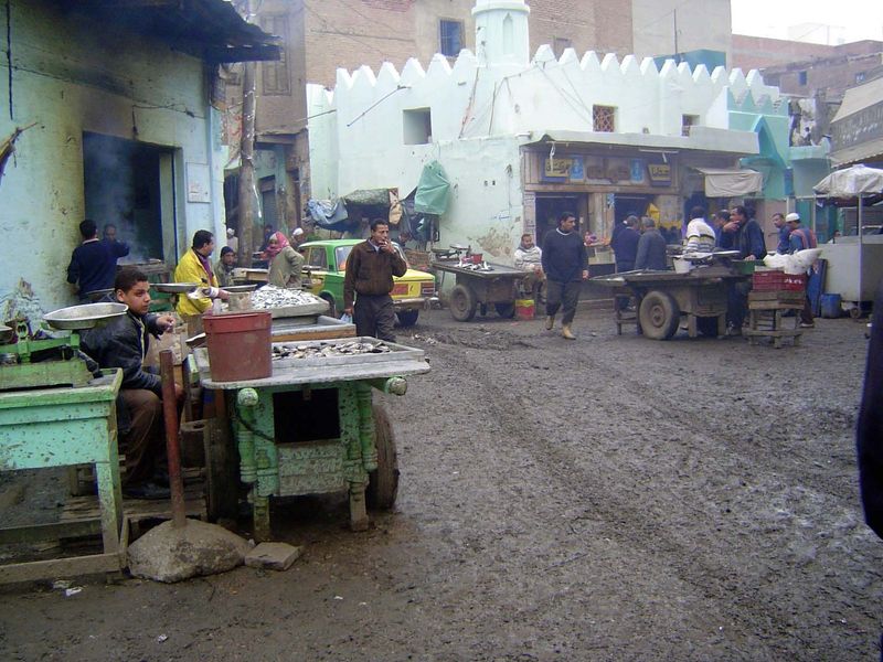Mosque-side market.