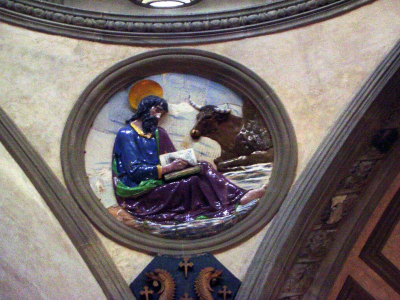 St. Luke and his winged ox.
