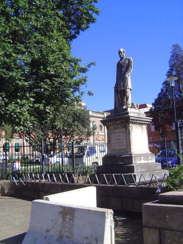A block away is this statue of Theophilus Shepstone, Natal's longtime secretary of native affairs. His native name,"Sontseu," hints at Sheps