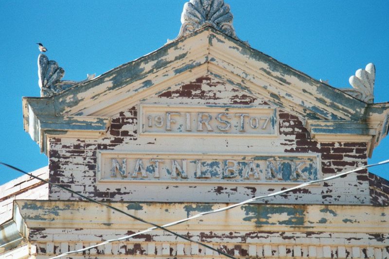 Close-up of the First Natnl Bank.