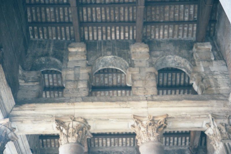That wasn't the only change. Originally, metal shafts rose from the capitals to the roof, but they were hauled off in 1632 and made into the