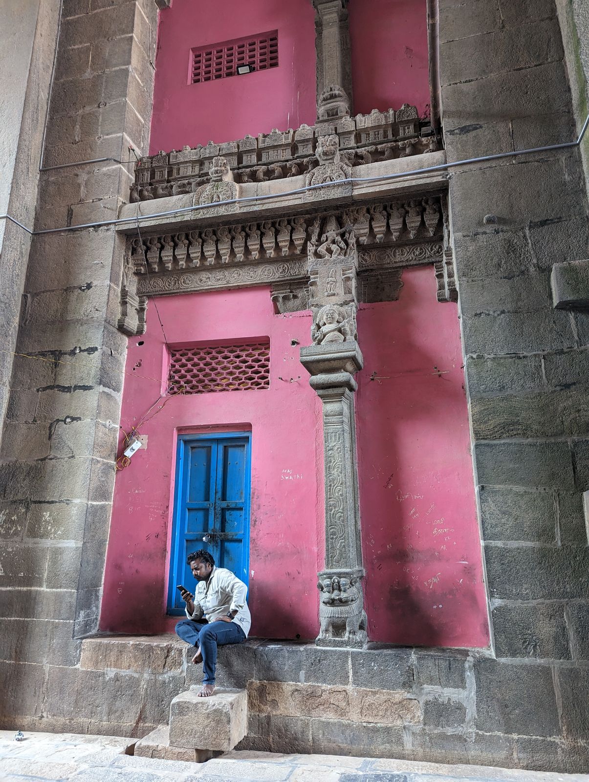 Door to the stairway up into the tower.  Nice paint job.