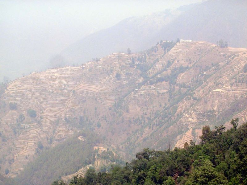 Seen from the other side of the ridge and spectacular despite the haze.