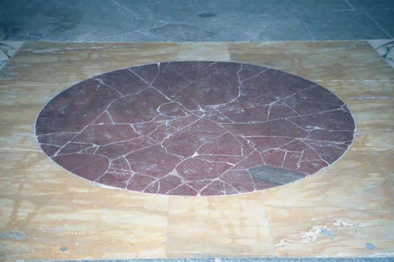 The paving, including this porphyry disc, is another contribution from Pius IX.