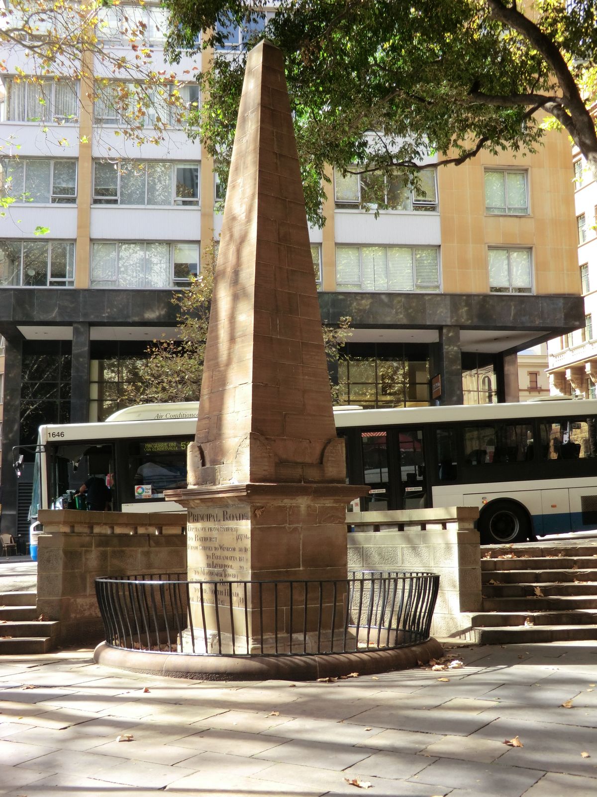 The Macquarie him again! Obelisk was erected in 1818. The governor hoped it would be "an ornament to this part of town." The designer was no