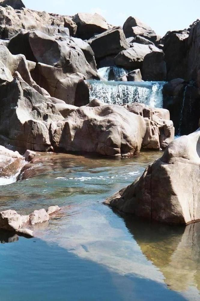Close to the water level.