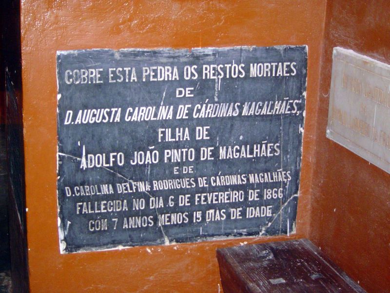 Monument to a child dying of fever in 1866, 15 days short of her seventh birthday.