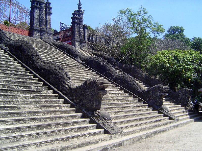 First staircase to Khai Dinh's tomb, which is as French as it is Vietnamese.